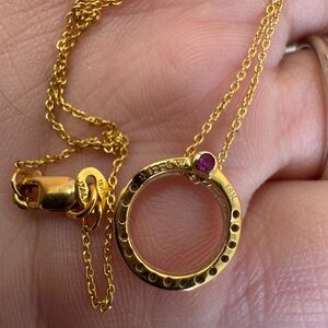 Roberto Coin Gold Necklace with Pink Gemstone